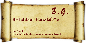 Brichter Gusztáv névjegykártya